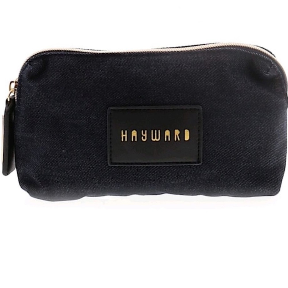 NWOT Hayward Makeup Bag/ Zipper Pouch Dark Blue Denim